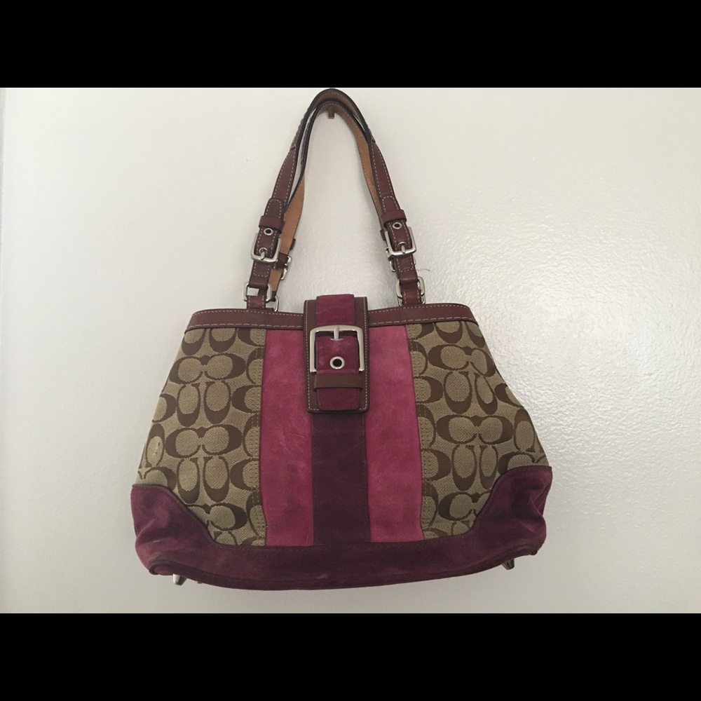 Y2K Vintage Suede Coach Tote